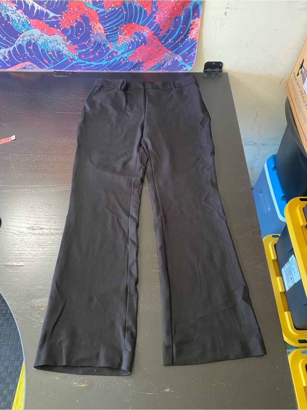 Anne Klein Black Wide-Leg Dress Pants